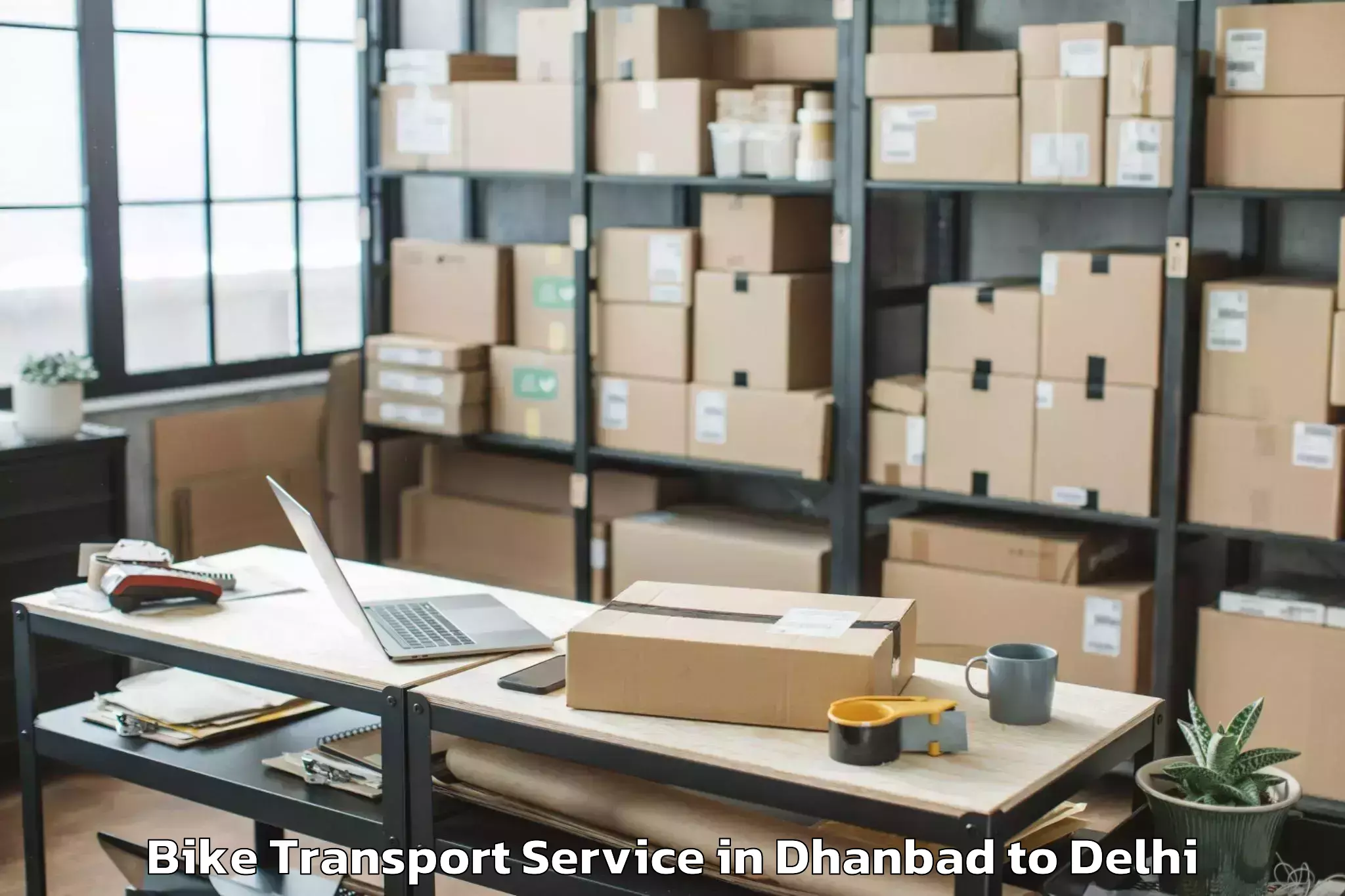 Book Dhanbad to Jamia Millia Islamia New Delhi Bike Transport